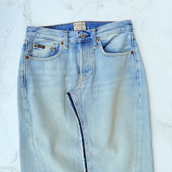 Polo RALPH LAUREN Size 26 Stone Wash Denim Phinley Pencil SKIRT - Picture 5 of 9
